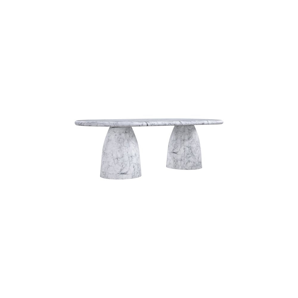 Cosenza White 96" Marble Finish Concrete Dining Table