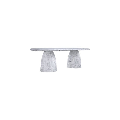 Cosenza White 96" Marble Finish Concrete Dining Table