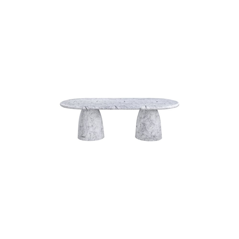 Cosenza White 96" Marble Finish Concrete Dining Table