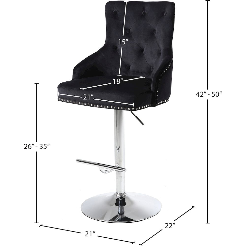 Claude Black Velvet Adjustable Stool