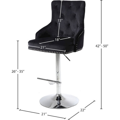 Claude Black Velvet Adjustable Stool