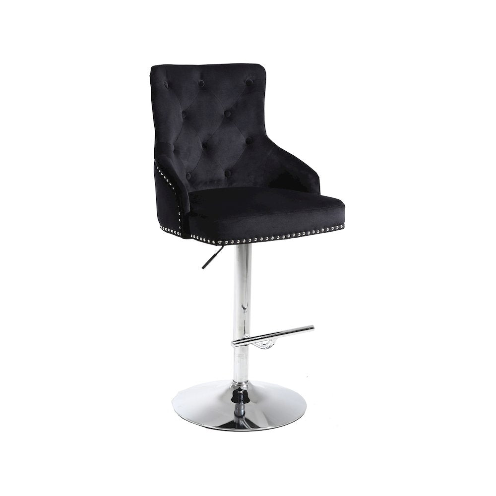Claude Black Velvet Adjustable Stool