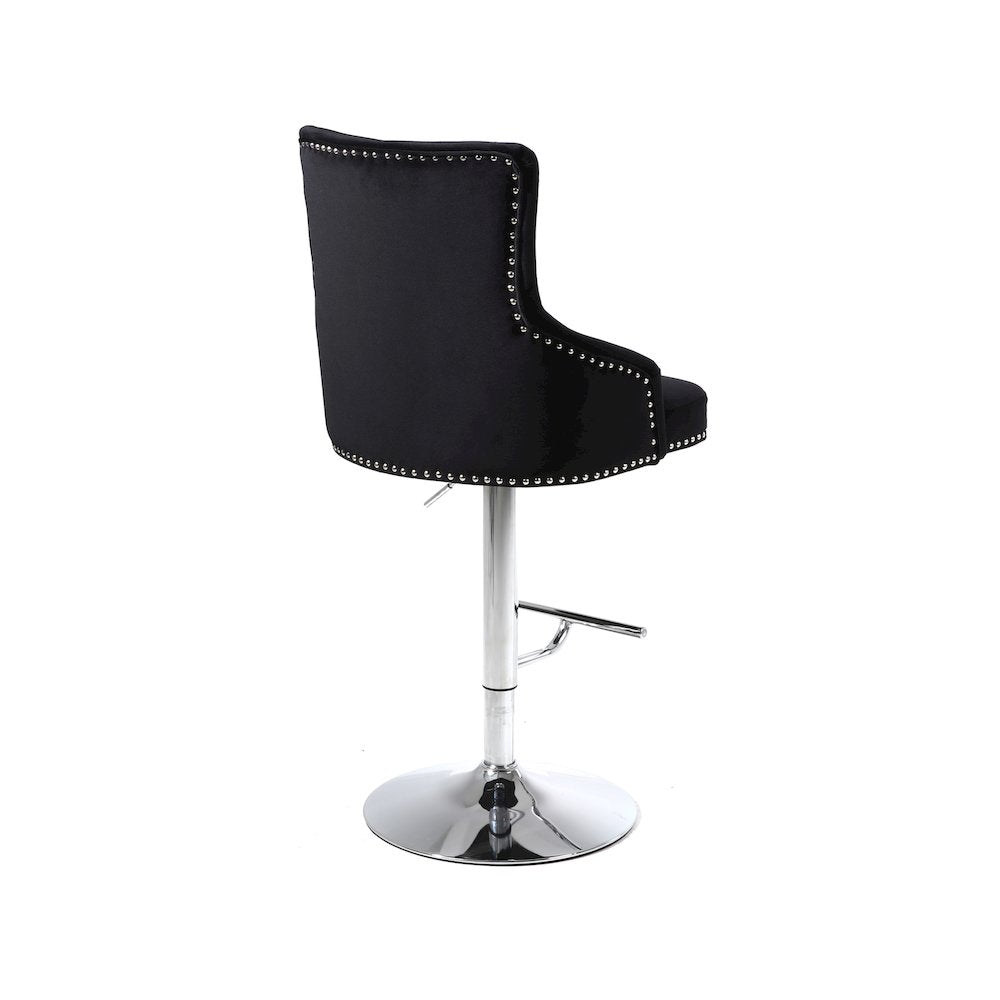 Claude Black Velvet Adjustable Stool