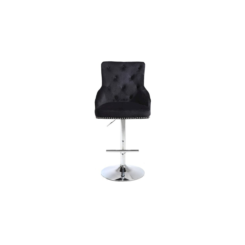 Claude Black Velvet Adjustable Stool