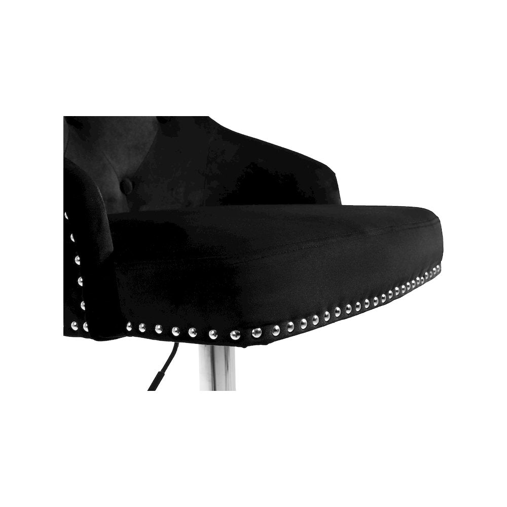 Claude Black Velvet Adjustable Stool