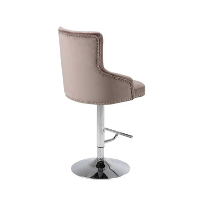 Claude Pink Velvet Adjustable Stool