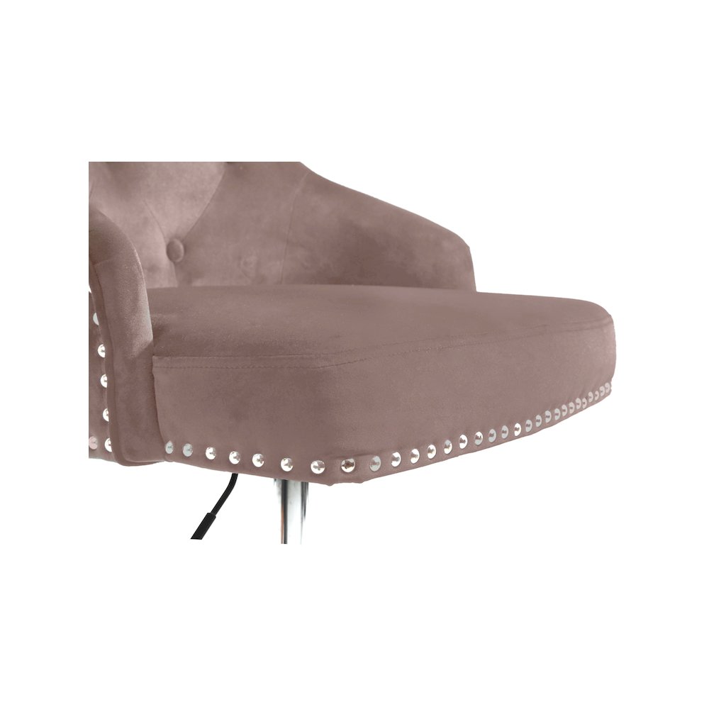 Claude Pink Velvet Adjustable Stool