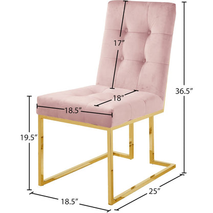 Pierre Pink Velvet Dining Chair, Set of 2