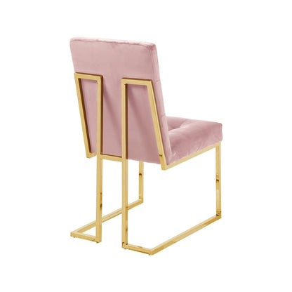 Pierre Pink Velvet Dining Chair, Set of 2
