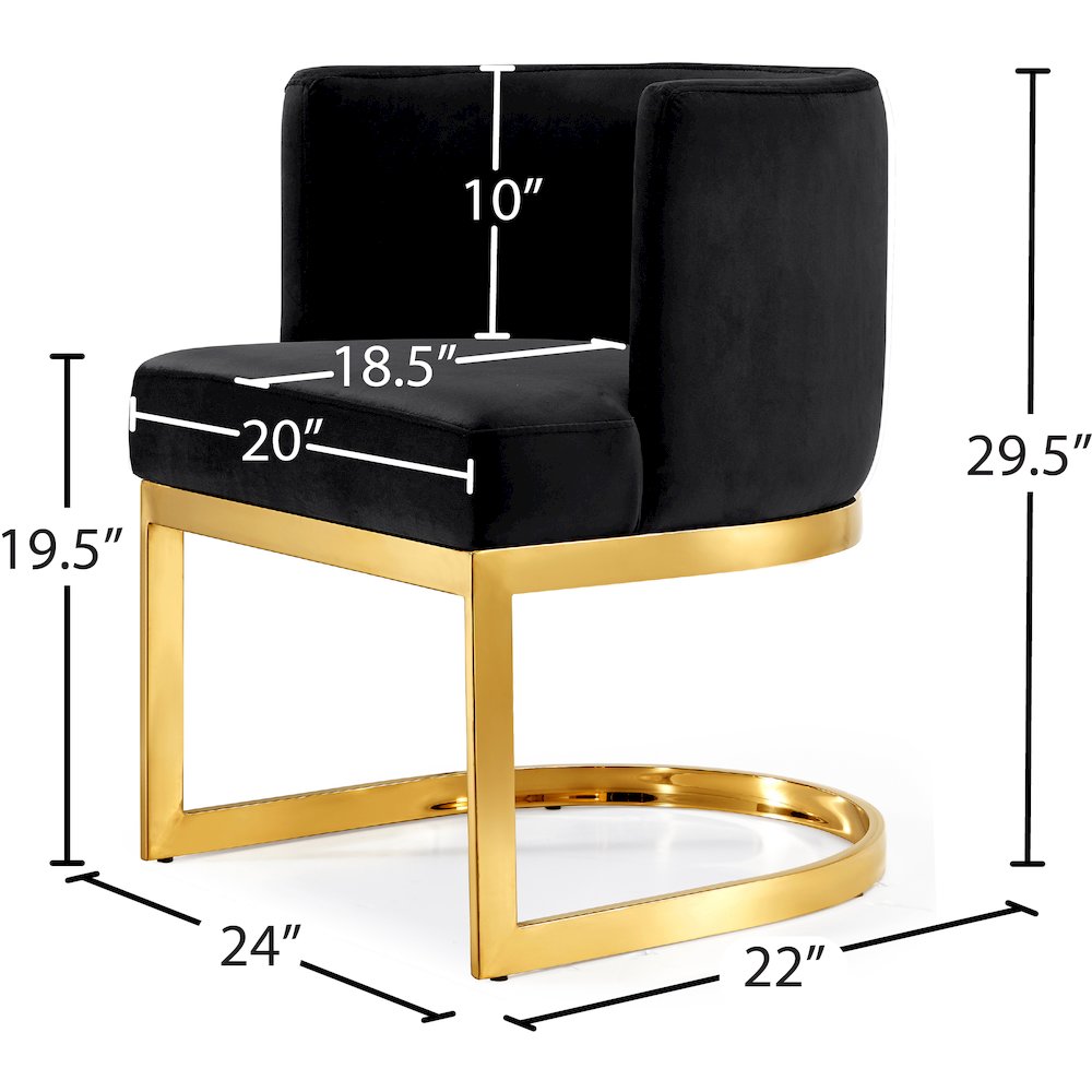 Gianna Black Velvet Dining Chair