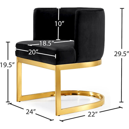 Gianna Black Velvet Dining Chair