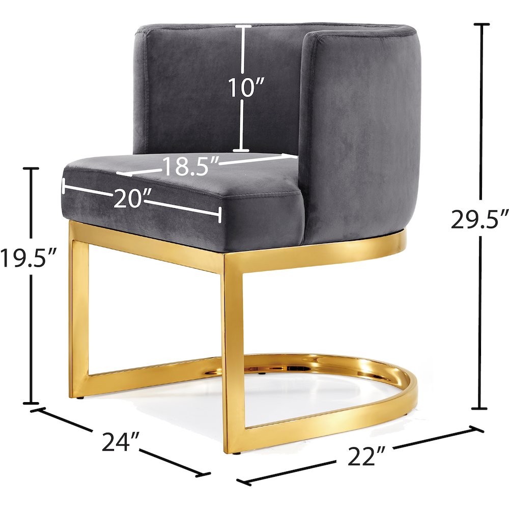 Gianna Grey Velvet Dining Chair