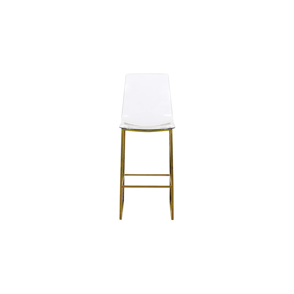 Lumen Gold Metal/Lucite Polycarbonate Stool