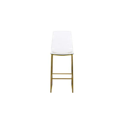 Lumen Gold Metal/Lucite Polycarbonate Stool
