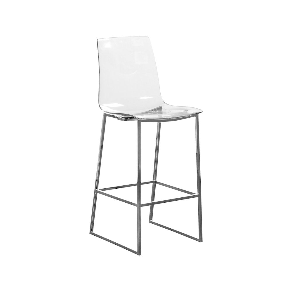 Lumen Chrome Metal/Lucite Polycarbonate Stool