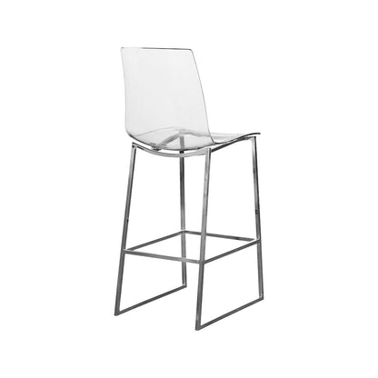 Lumen Chrome Metal/Lucite Polycarbonate Stool
