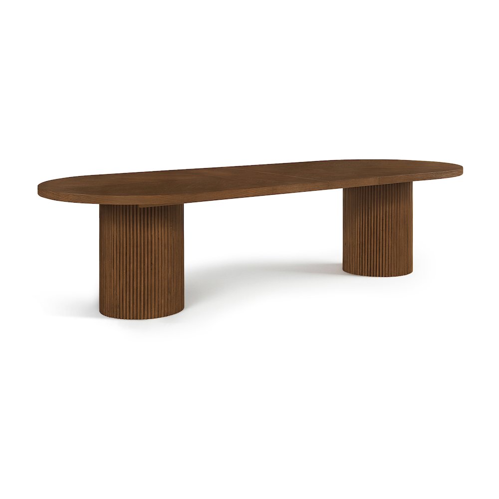 Belinda 90" / 106.5" / 123" Brown Oak Wood Dining Table