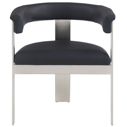 Romeo Black Vegan Leather Dining Chair, Set of 2