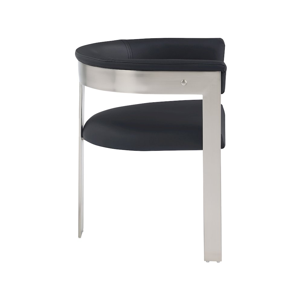 Romeo Black Vegan Leather Dining Chair, Set of 2