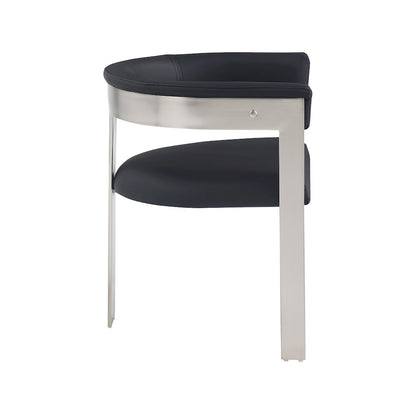 Romeo Black Vegan Leather Dining Chair, Set of 2