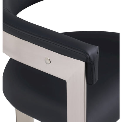 Romeo Black Vegan Leather Dining Chair, Set of 2
