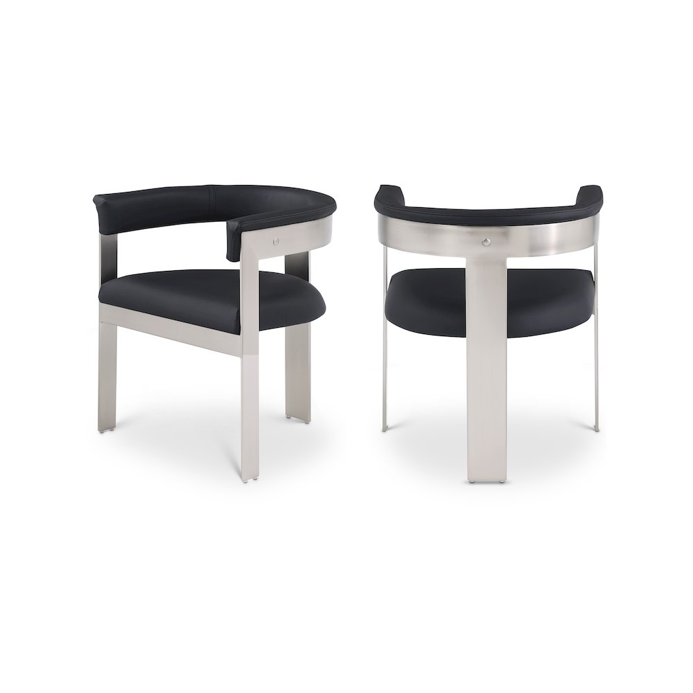 Romeo Black Vegan Leather Dining Chair, Set of 2