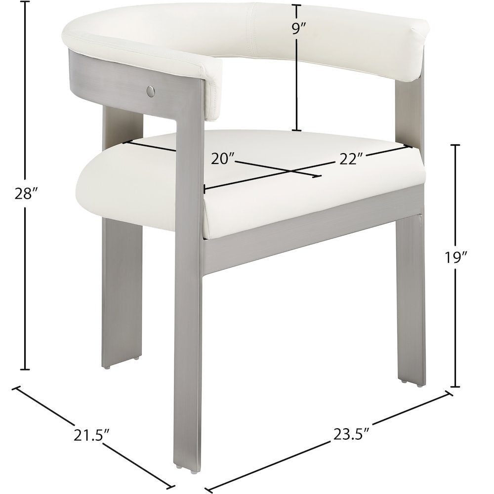 Romeo Cream Vegan Leather Dining Chair, Set of 2