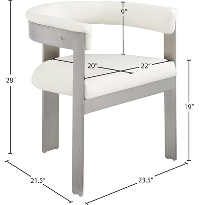 Romeo Cream Vegan Leather Dining Chair, Set of 2