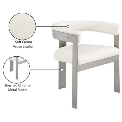 Romeo Cream Vegan Leather Dining Chair, Set of 2