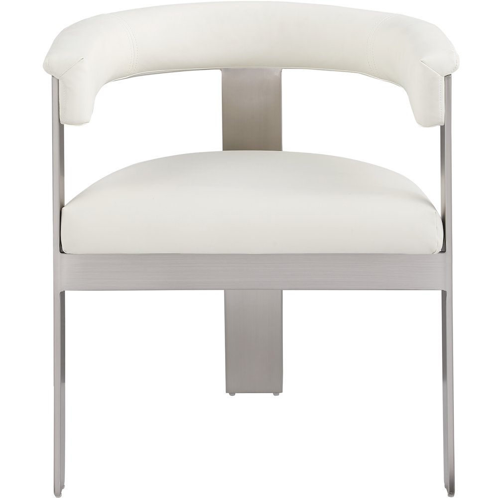 Romeo Cream Vegan Leather Dining Chair, Set of 2