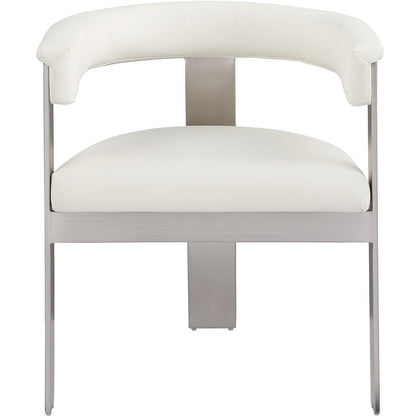Romeo Cream Vegan Leather Dining Chair, Set of 2