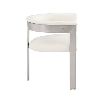 Romeo Cream Vegan Leather Dining Chair, Set of 2