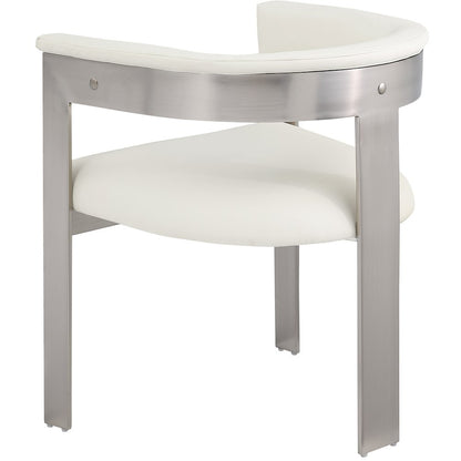 Romeo Cream Vegan Leather Dining Chair, Set of 2