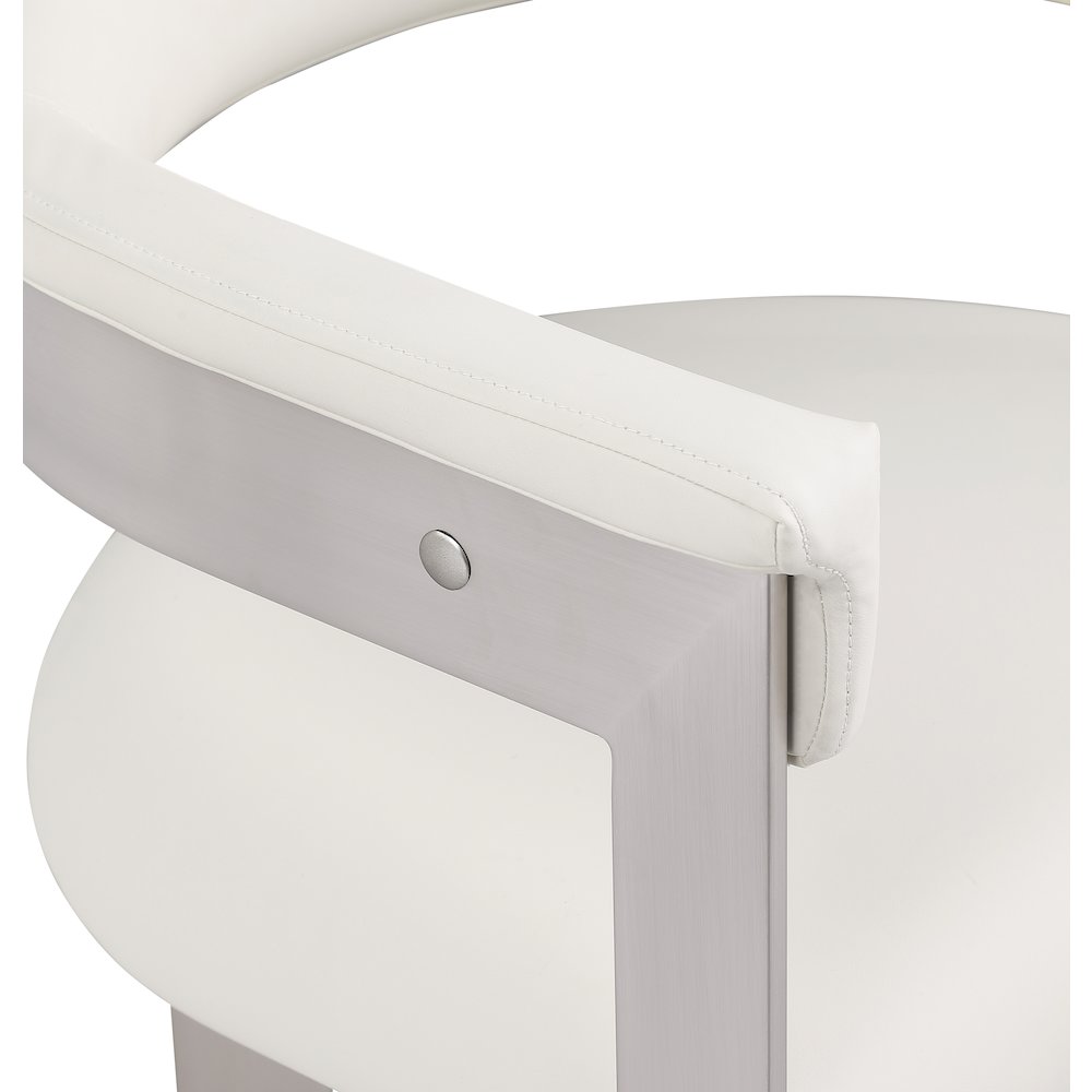 Romeo Cream Vegan Leather Dining Chair, Set of 2