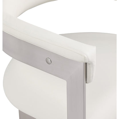 Romeo Cream Vegan Leather Dining Chair, Set of 2