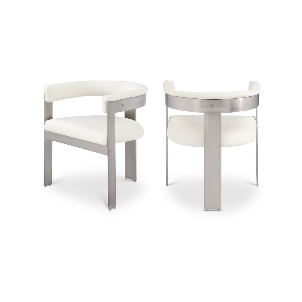 Romeo Cream Vegan Leather Dining Chair, Set of 2