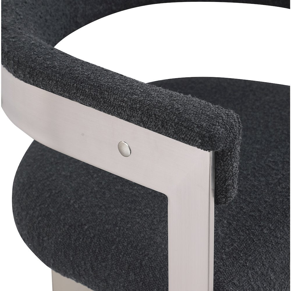 Romeo Black Boucle Fabric Dining Chair, Set of 2