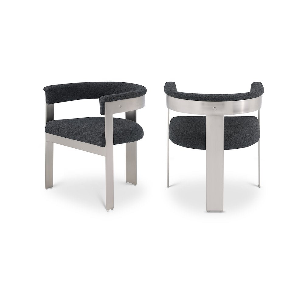 Romeo Black Boucle Fabric Dining Chair, Set of 2
