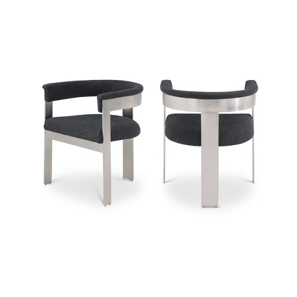 Romeo Black Boucle Fabric Dining Chair, Set of 2