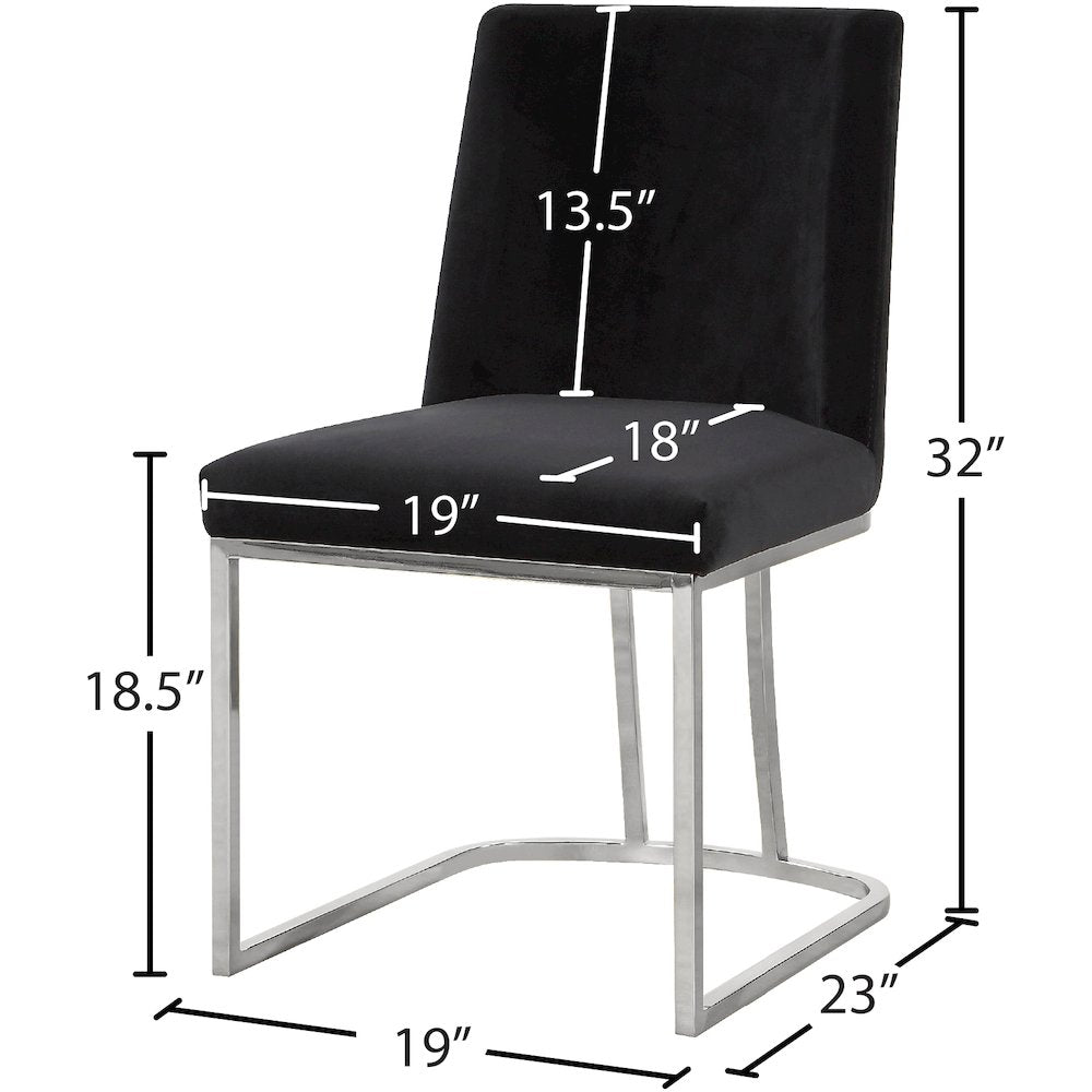 Heidi Black Velvet Dining Chair, Set of 2
