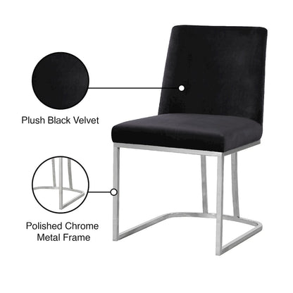 Heidi Black Velvet Dining Chair, Set of 2