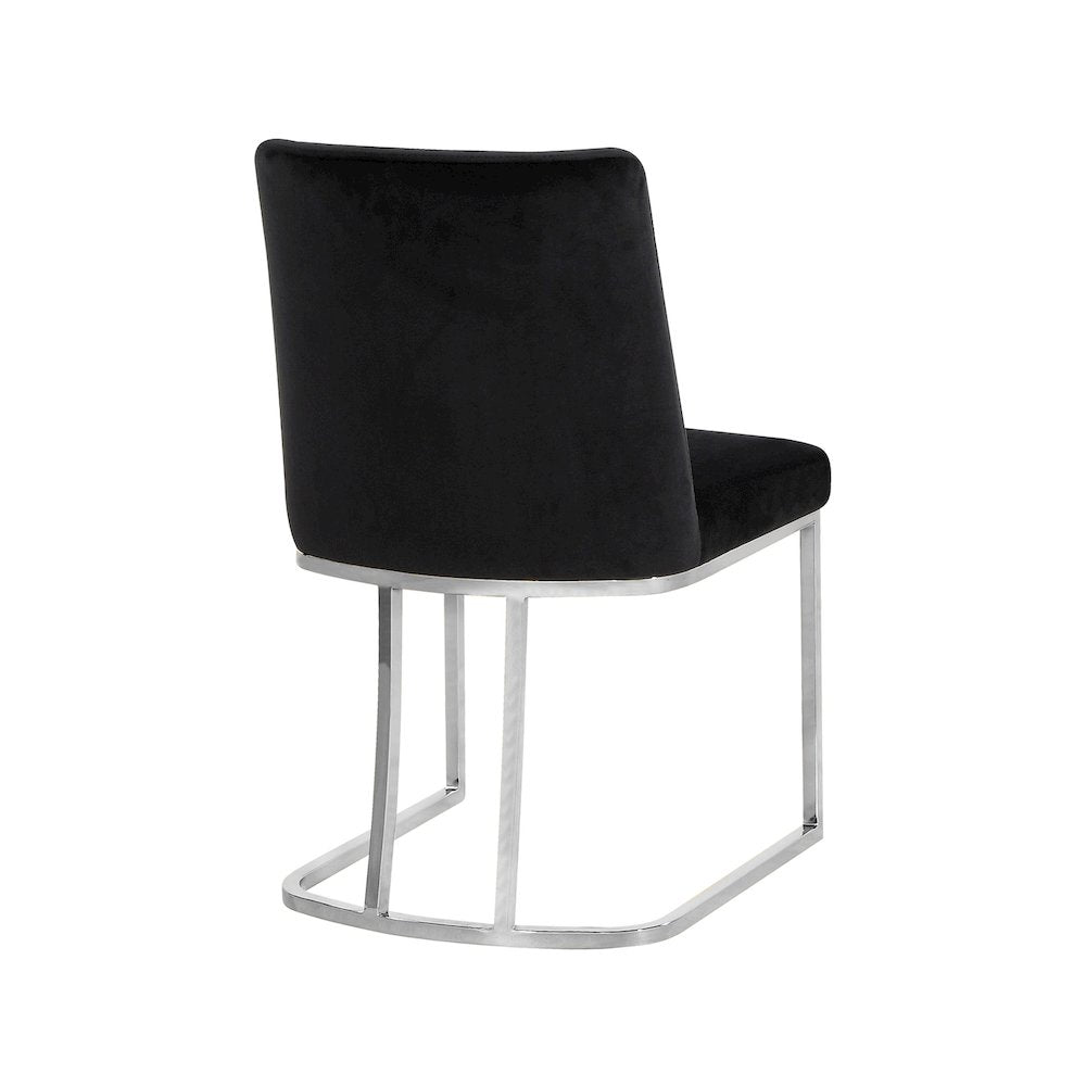 Heidi Black Velvet Dining Chair, Set of 2