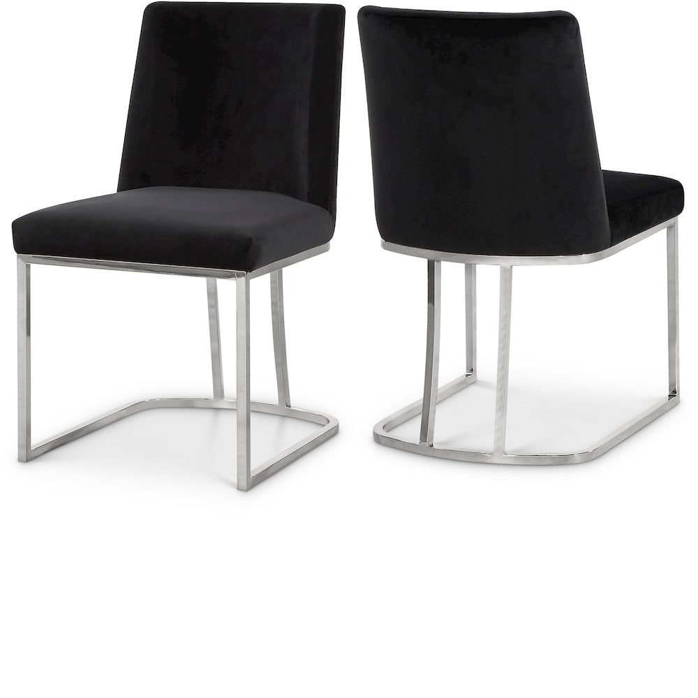 Heidi Black Velvet Dining Chair, Set of 2