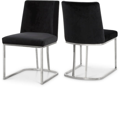 Heidi Black Velvet Dining Chair, Set of 2
