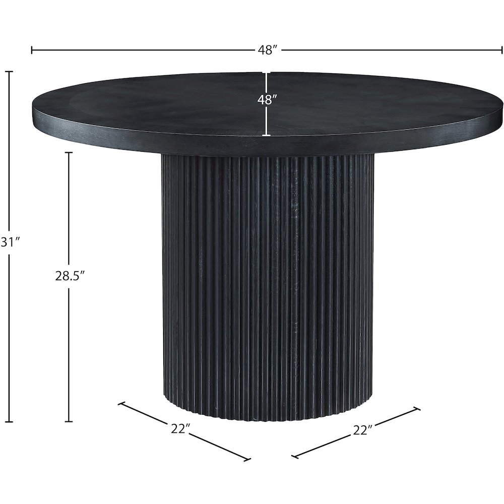 Belinda Black Oak Veneer Dining Table