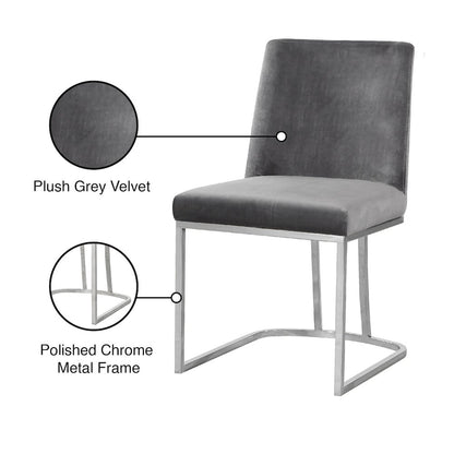 Heidi Grey Velvet Dining Chair, Set of 2
