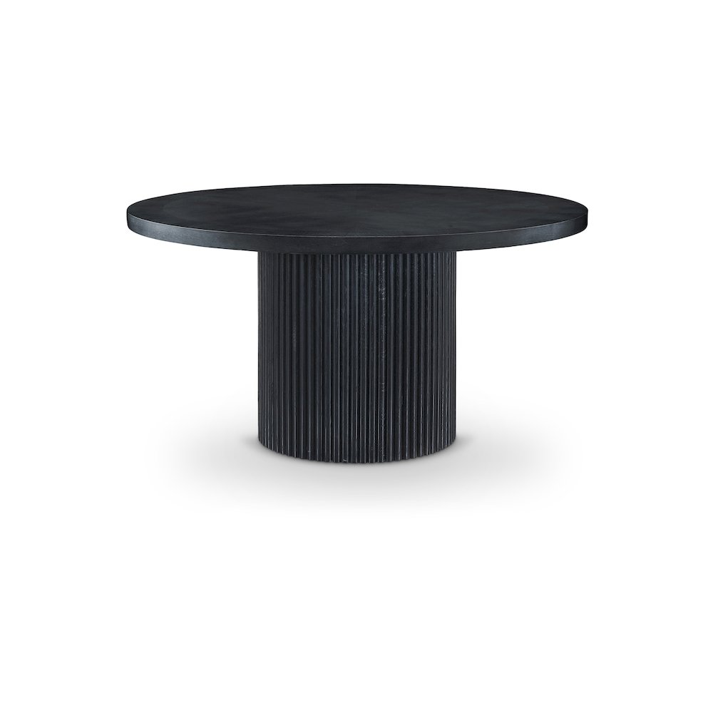 Belinda 60" Black Solid Wood and Oak Veneer Dining Table