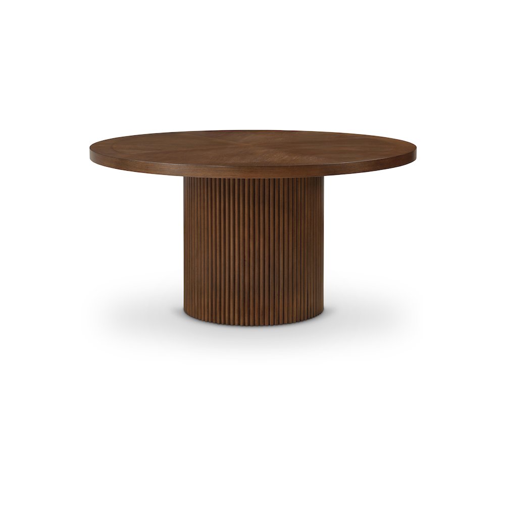 Belinda 60" Brown Solid Wood and Oak Veneer Dining Table