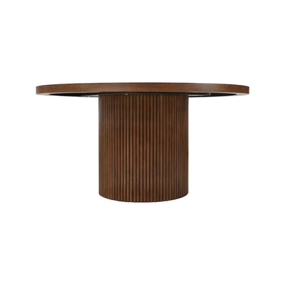 Belinda 60" Brown Solid Wood and Oak Veneer Dining Table