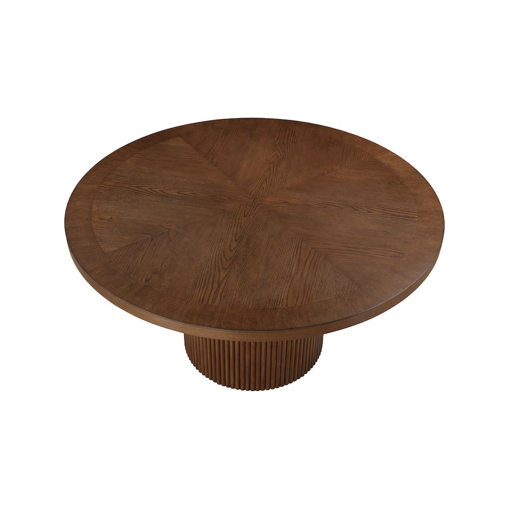 Belinda 60" Brown Solid Wood and Oak Veneer Dining Table